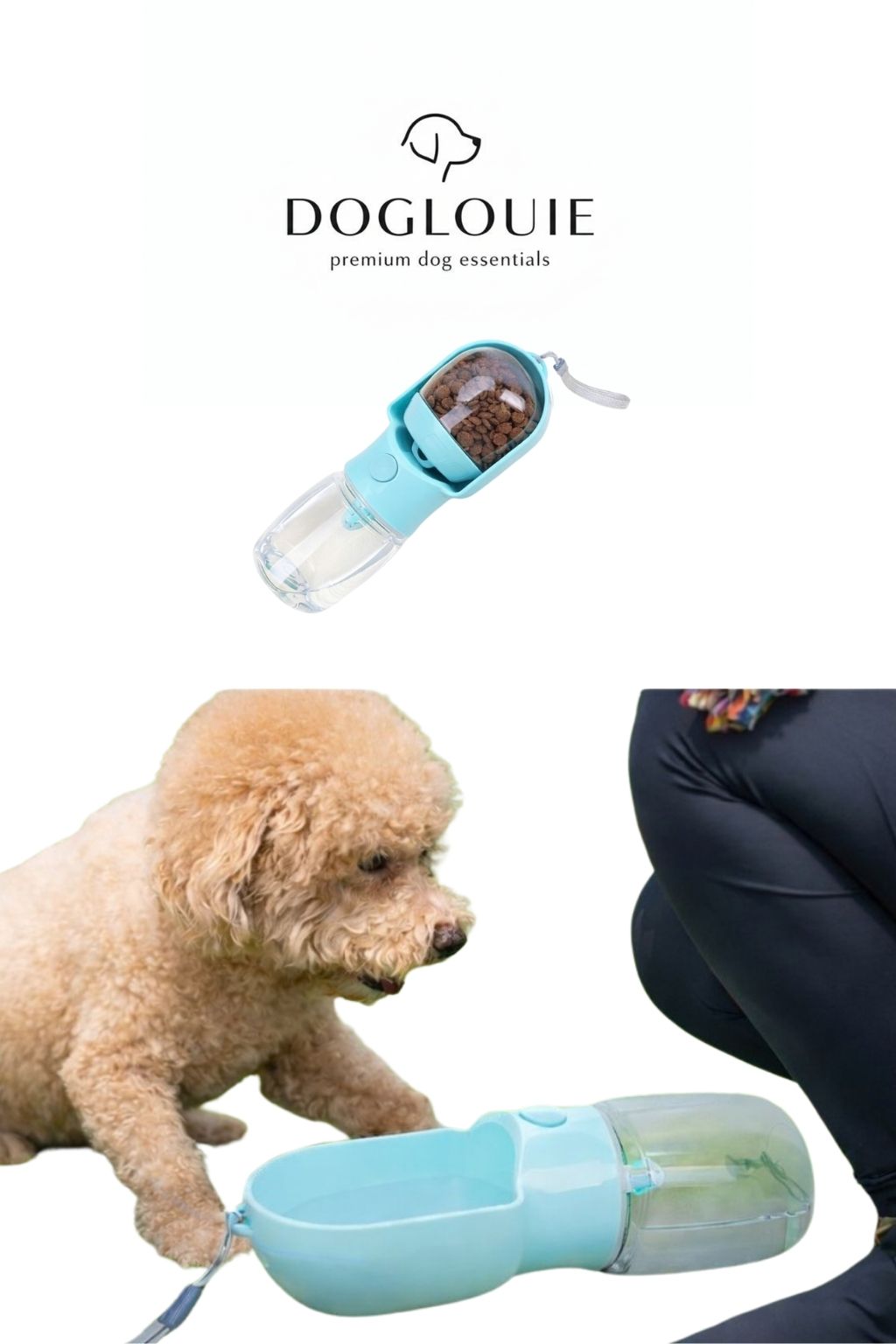 DogLouie®️ -Trink- & Futterflasche für unterwegs